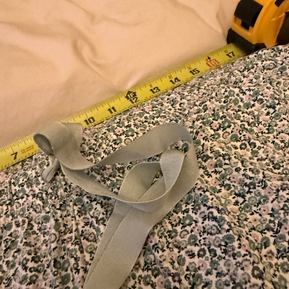Lands' End Green and White Floral Pajama Pants